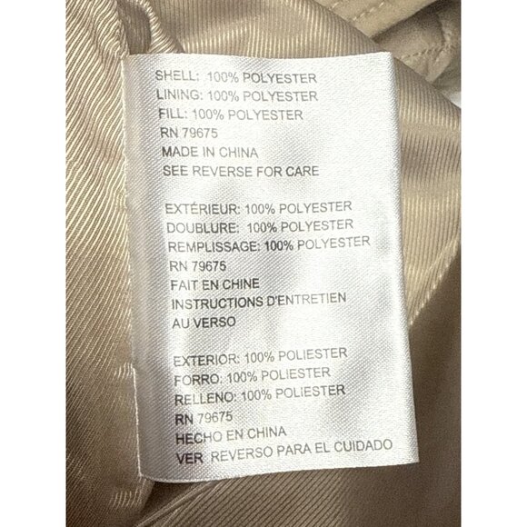 Michael Kors Anorak Women's Coat Quilted Jacket Tan Hooded Zip Size Small - Picture 11 of 13